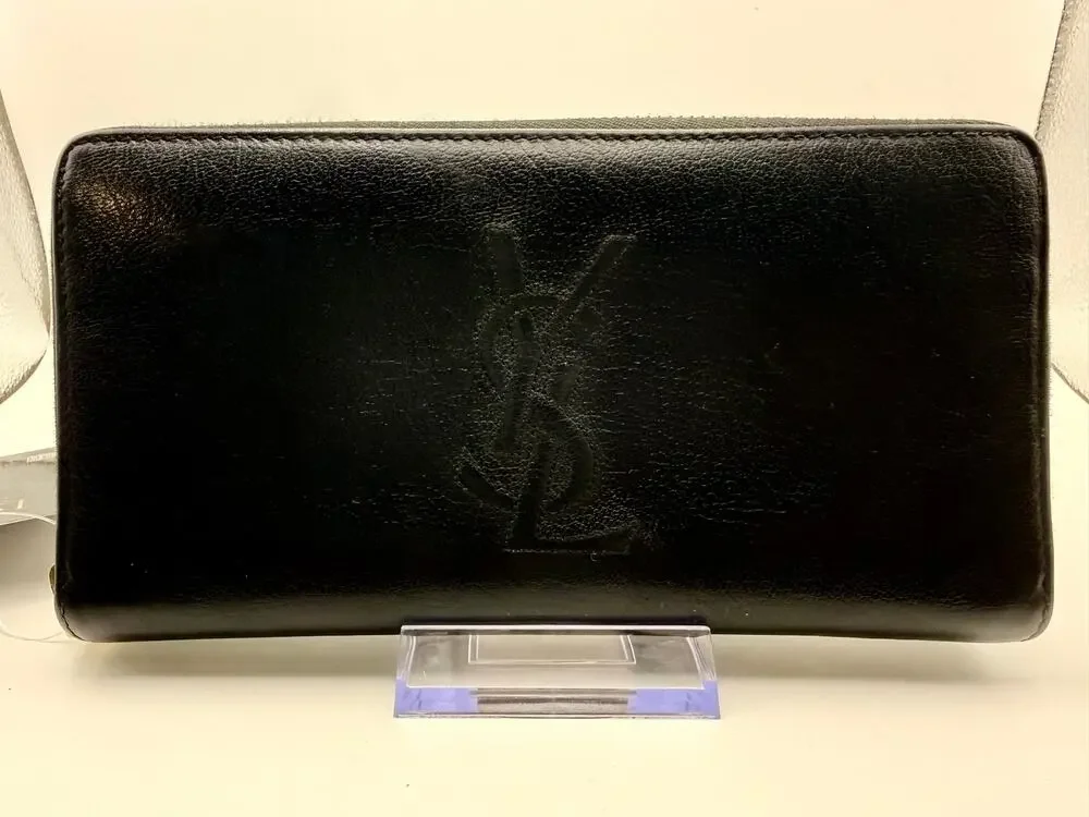 Saint Laurent YSL Black Leather Continental Wallet – Gold Hardware – Box & COA